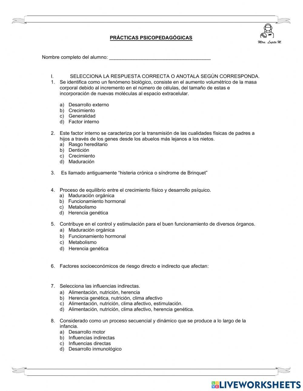 Practicas psicopedagógicas