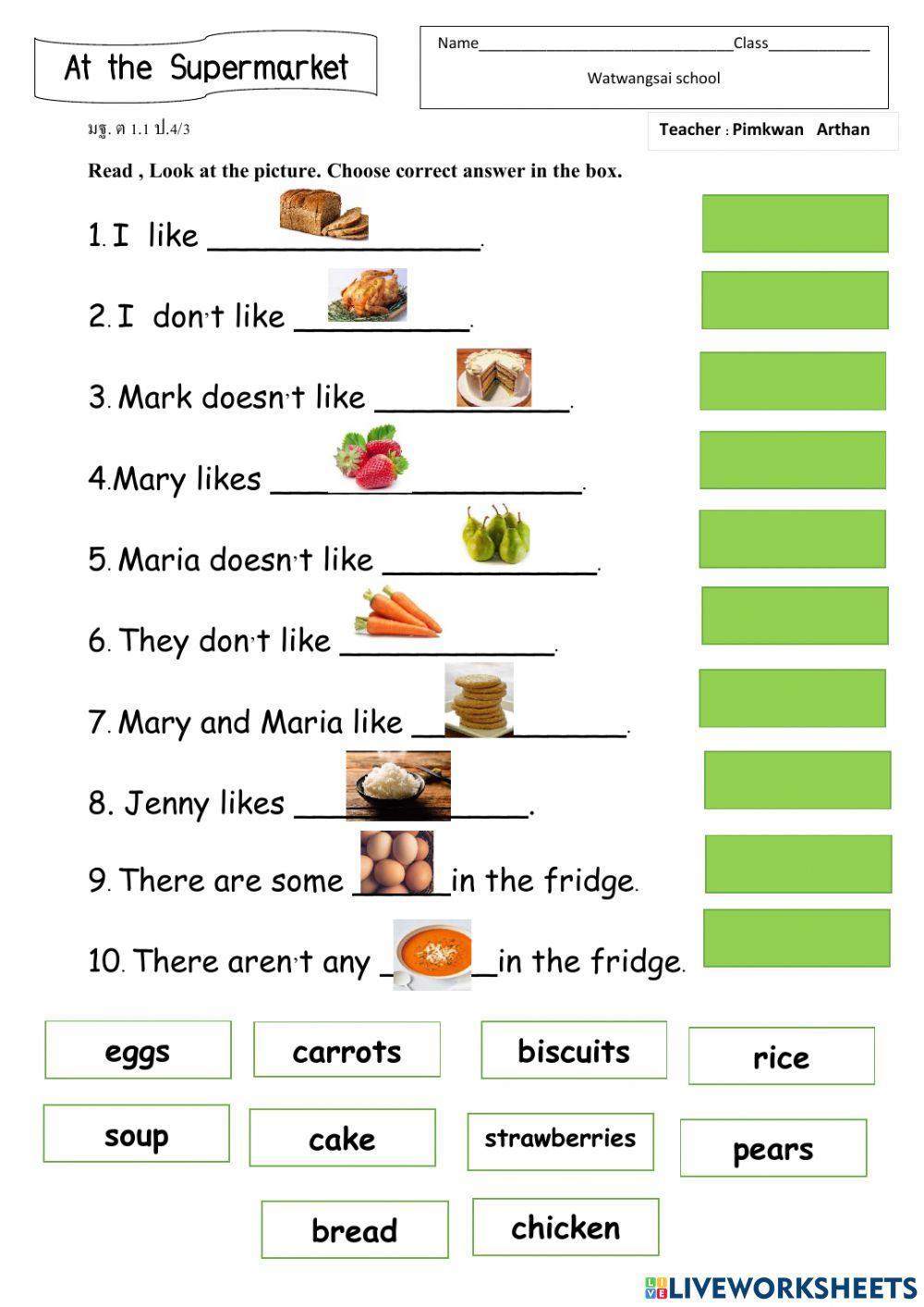 At the supermarket 1