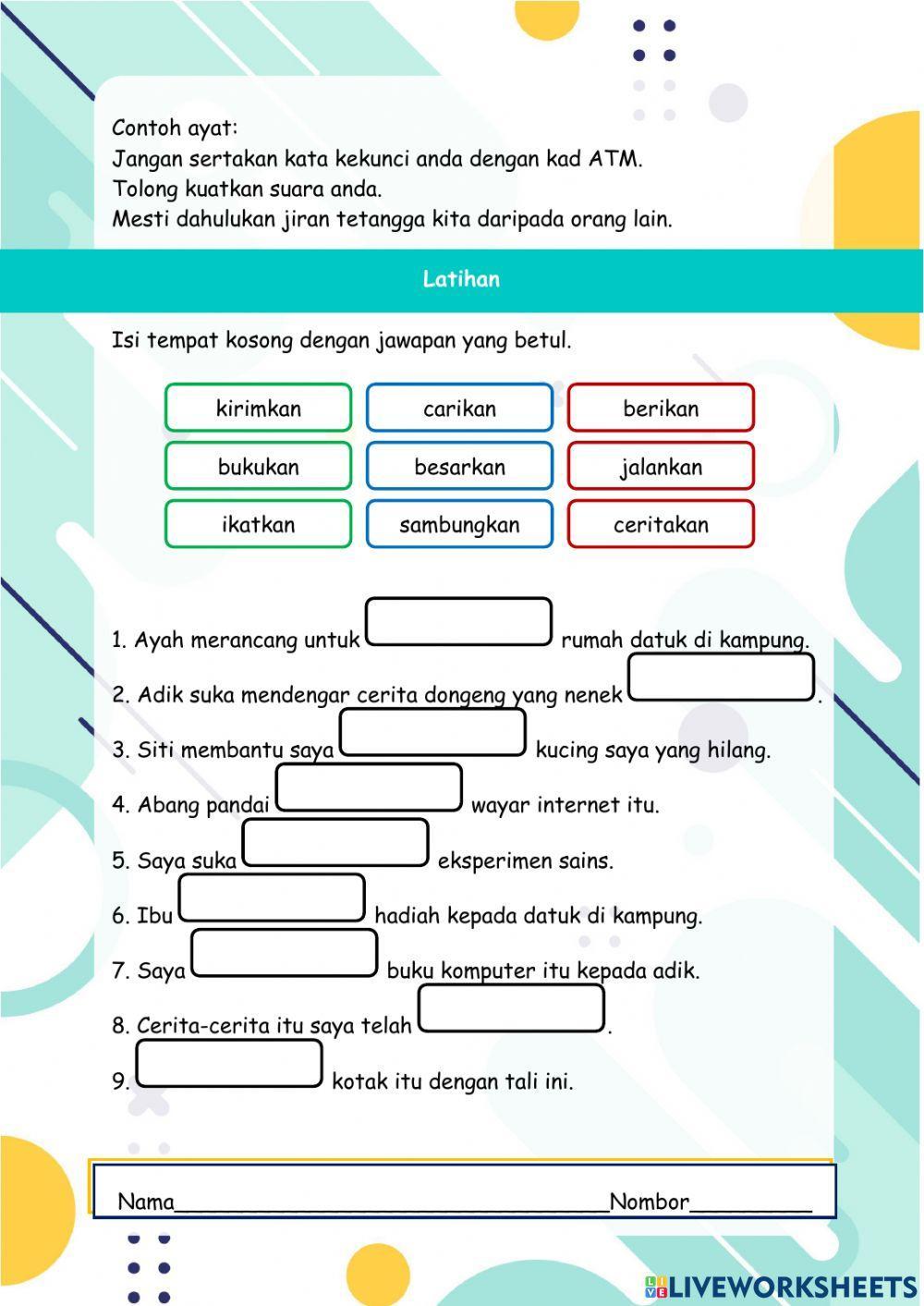 Imbuhan Akhiran -kan
