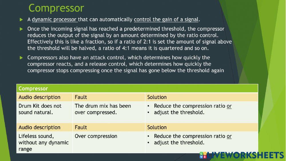 Higher Tech faults in recording