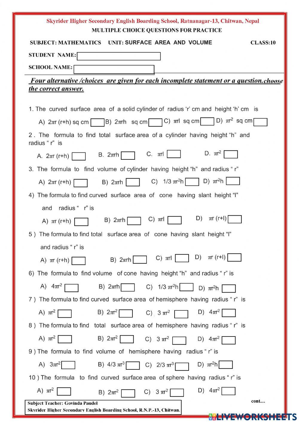 Mensuration