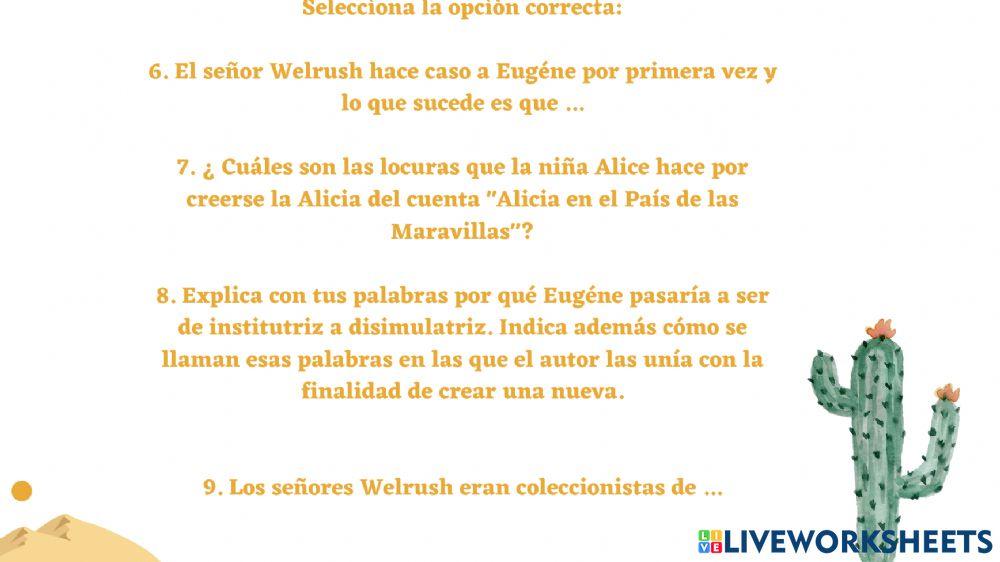 Tarea 1 comprensión cap 8 Prohibido Leer a Lewis Carroll