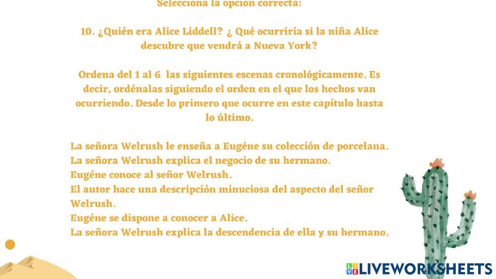Tarea 1 comprensión cap 8 Prohibido Leer a Lewis Carroll