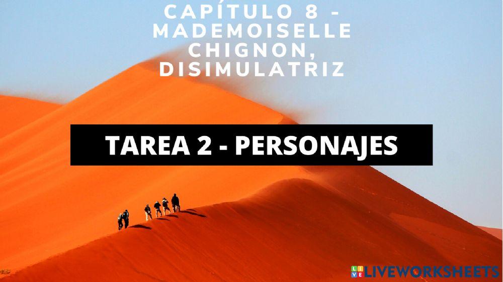 Tarea 2 personajes. Cap. 8. Prohibido leer a Lewis Carroll.