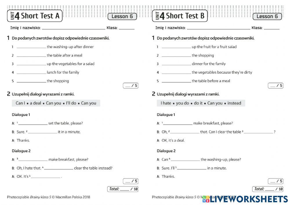 Brainy Klasa 5 ćwiczenia Online brainy 5 unit 4 lesson 6 online exercise for | Live Worksheets