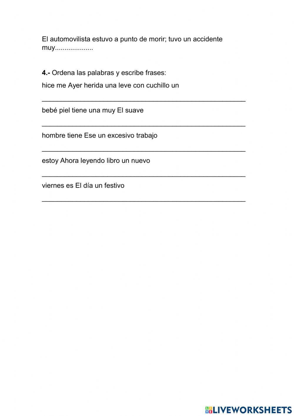 Prueba escrita ortografia