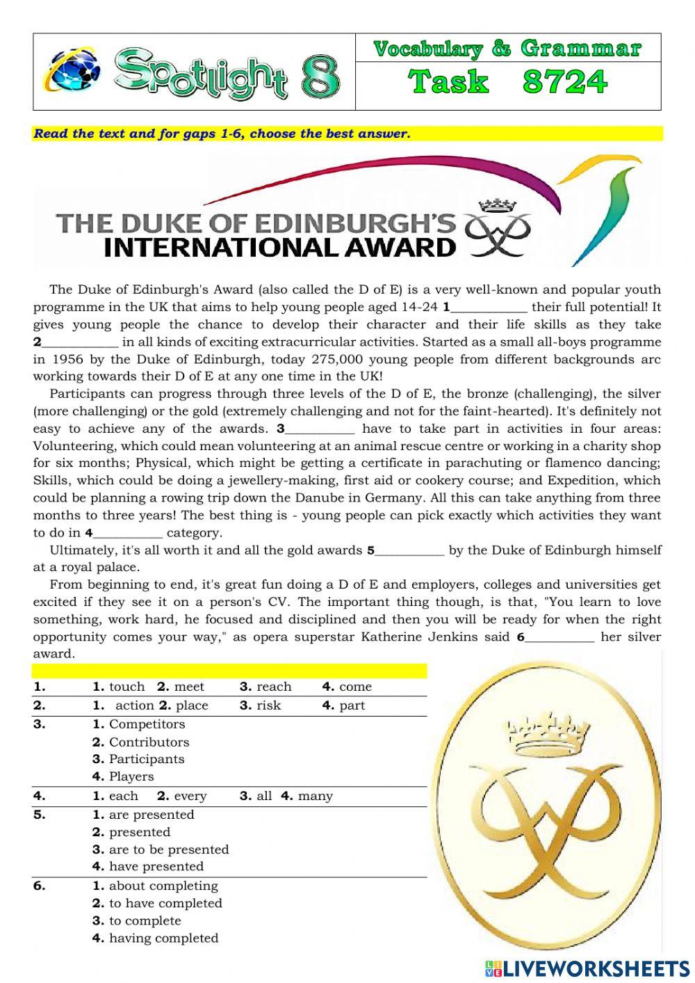 Spotlight 8 Task 8724