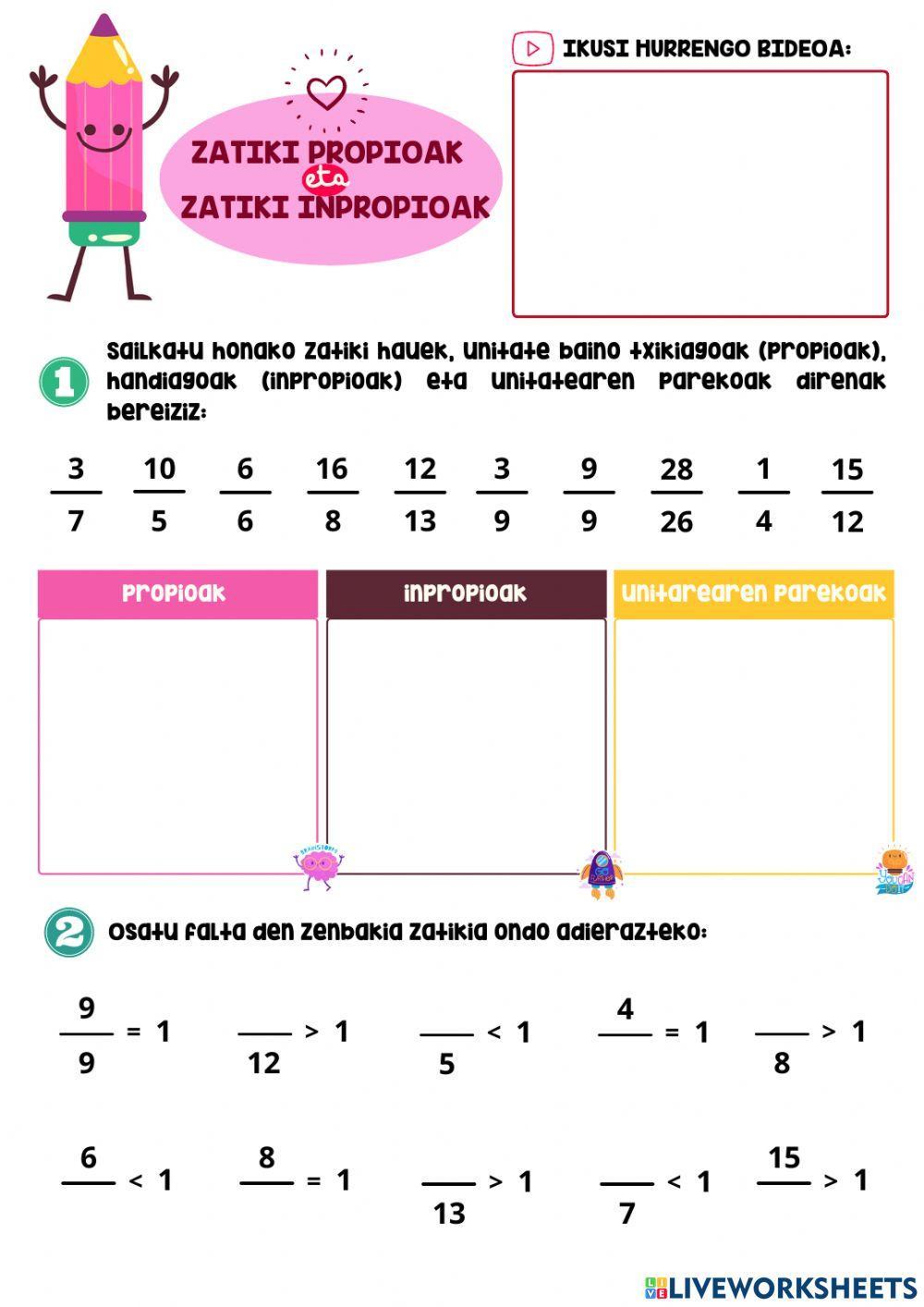 ZATIKI PROPIOAK eta INPROPIOAK