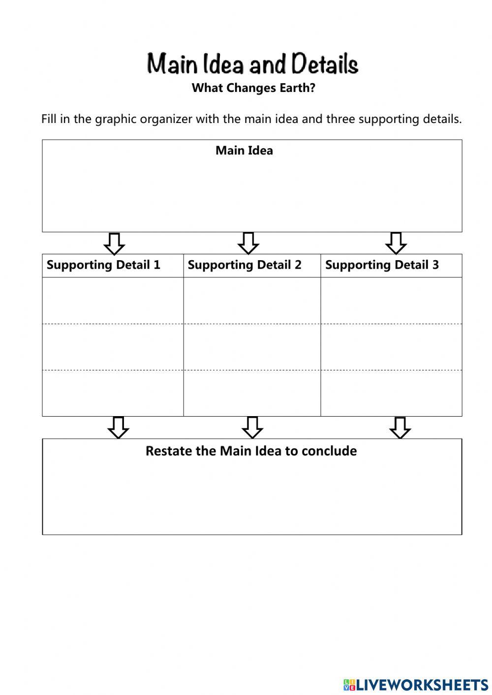 Main Idea and Details Planner