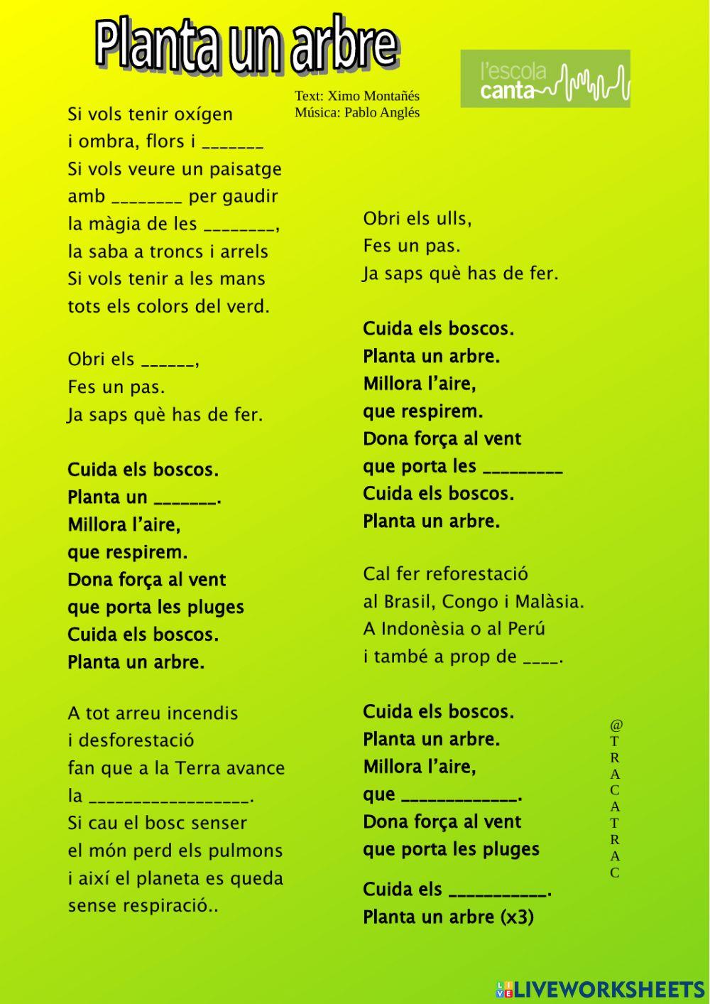 Planta un arbre de L'ESCOLA CANTA