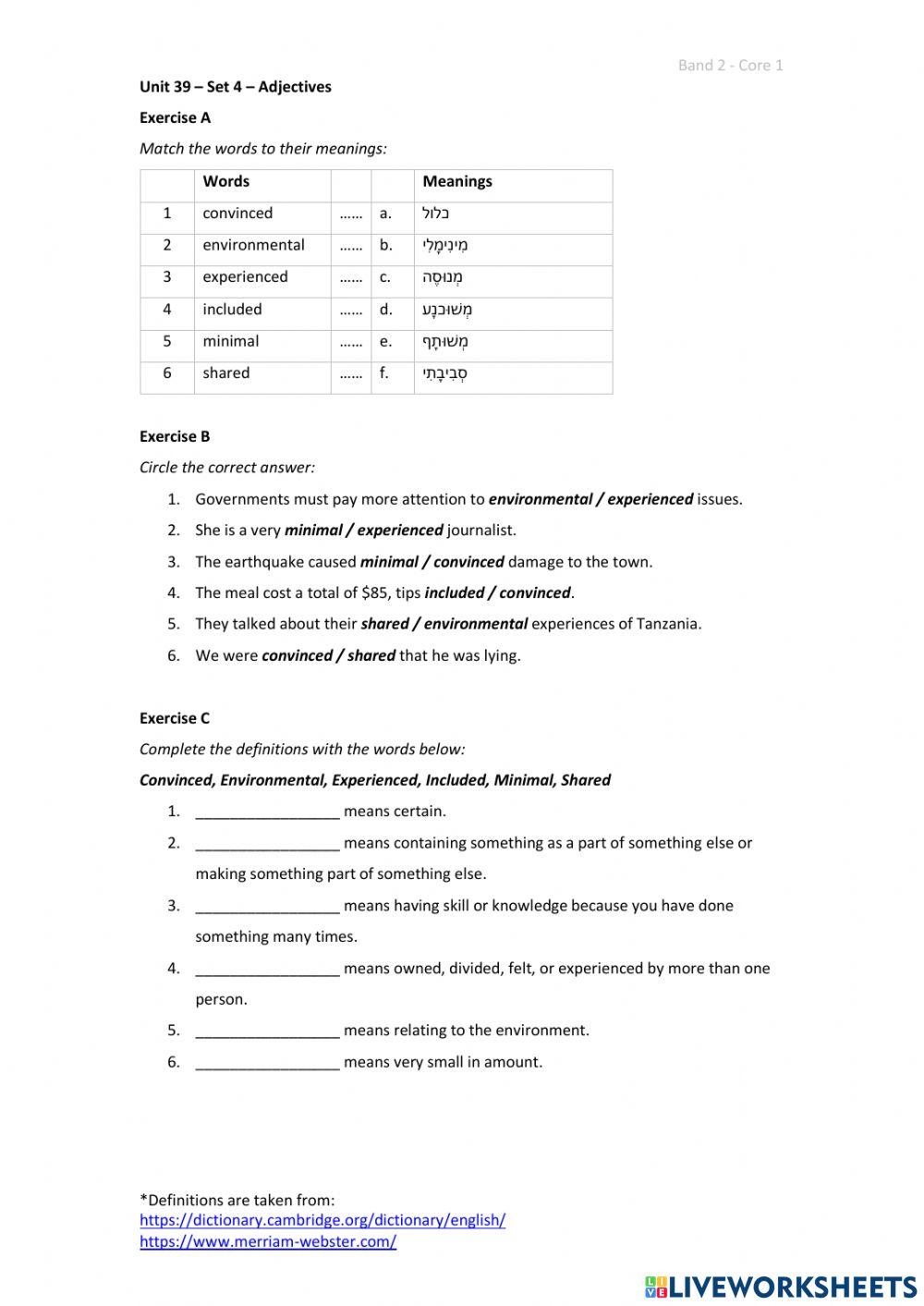 Band 2 (Core 1) - Unit 39 - Set 4