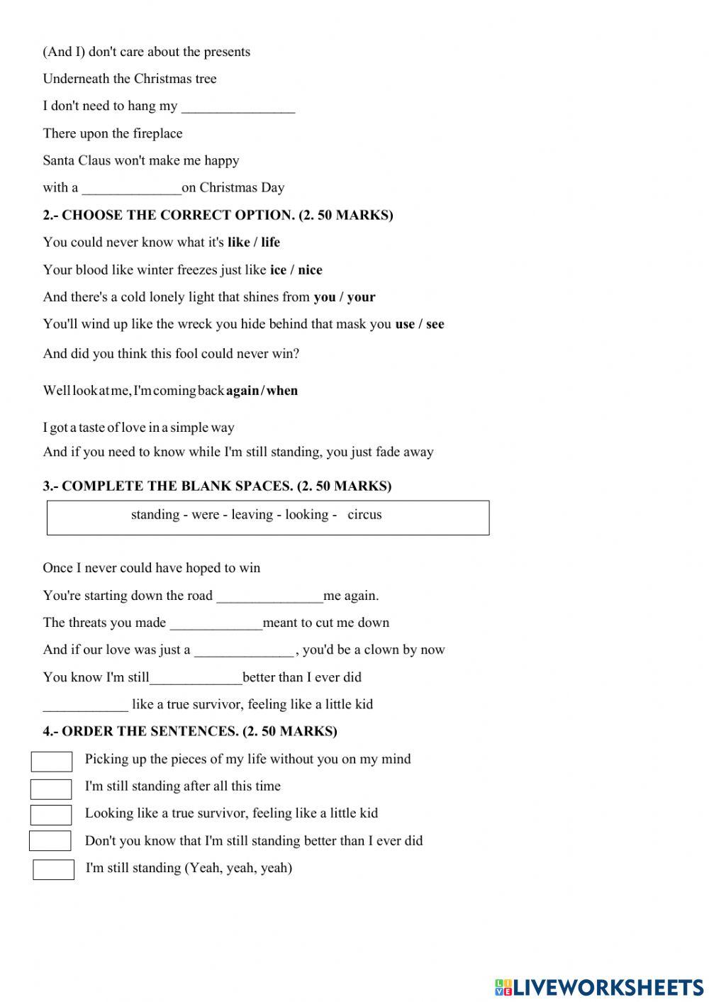 All I want for Christmas and I am still standing test