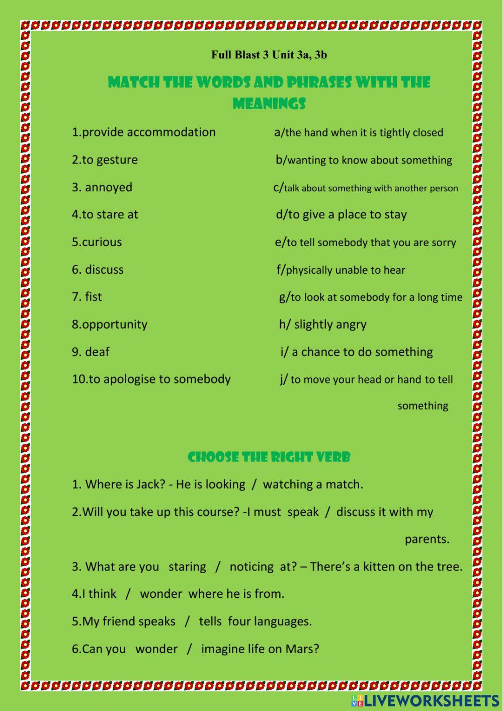 Full Blast 3 Unit 3a,b