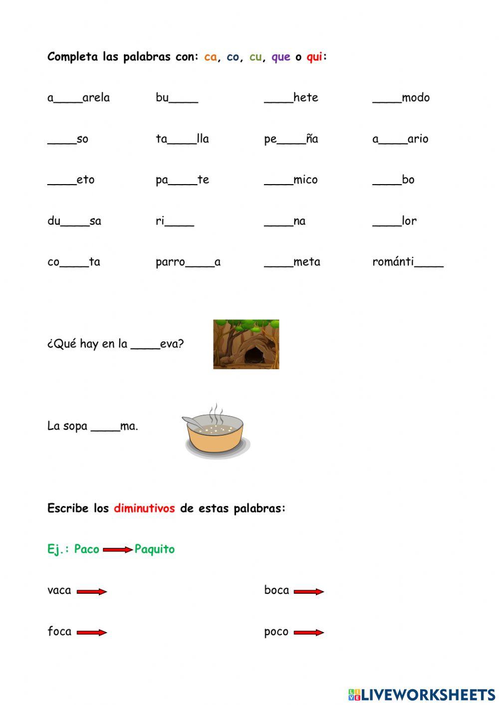 Discriminación c - z - qu.