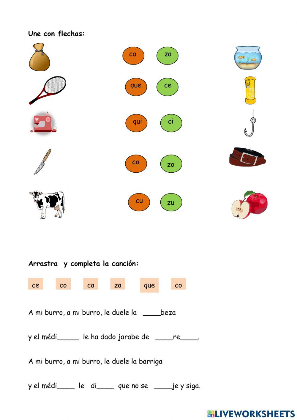 Discriminación c - z - qu.