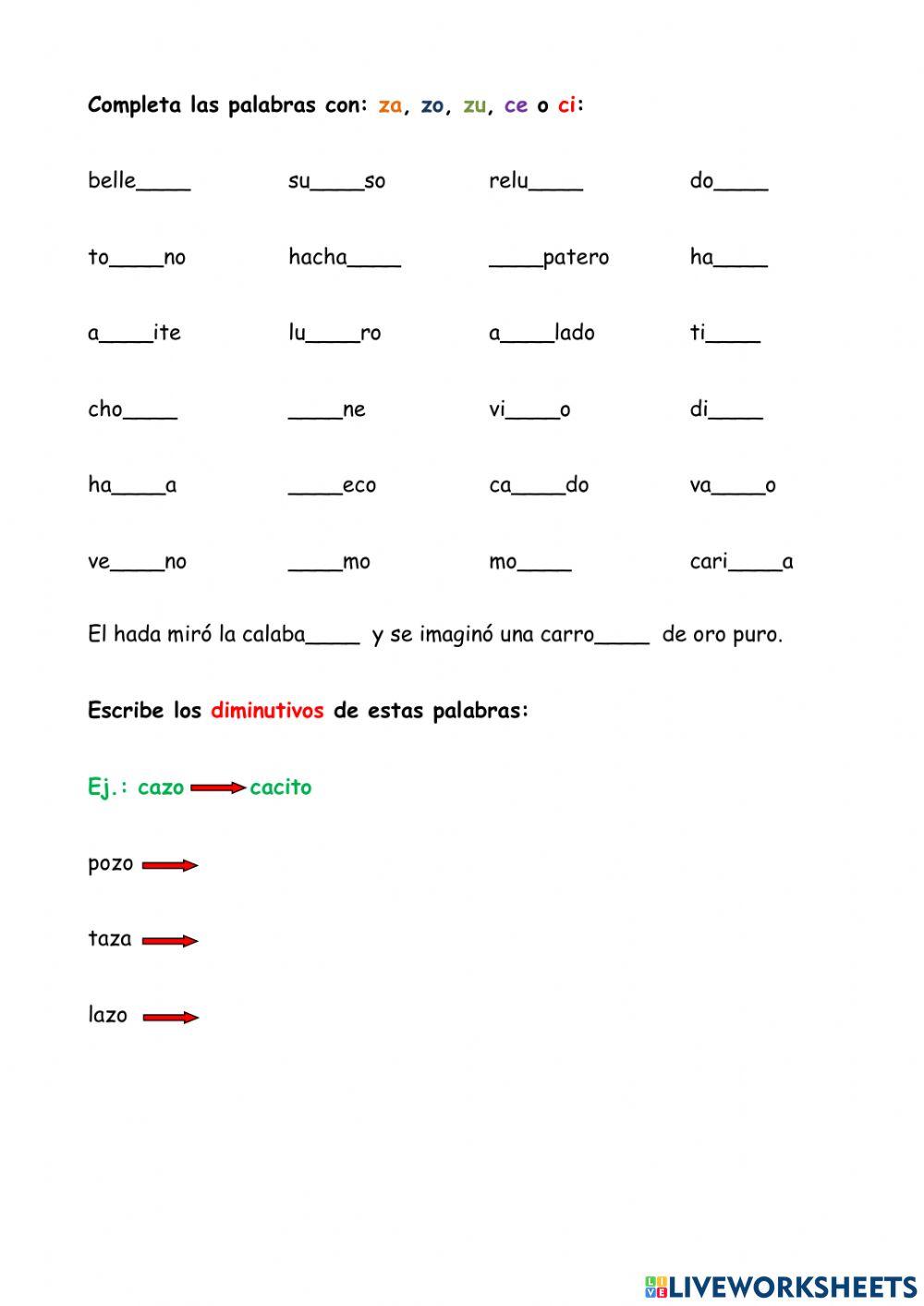 Discriminación c - z - qu.