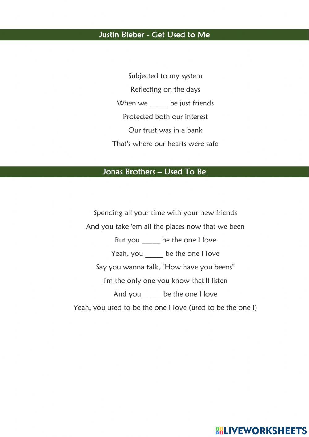 Lead-in. Used to, Get used to