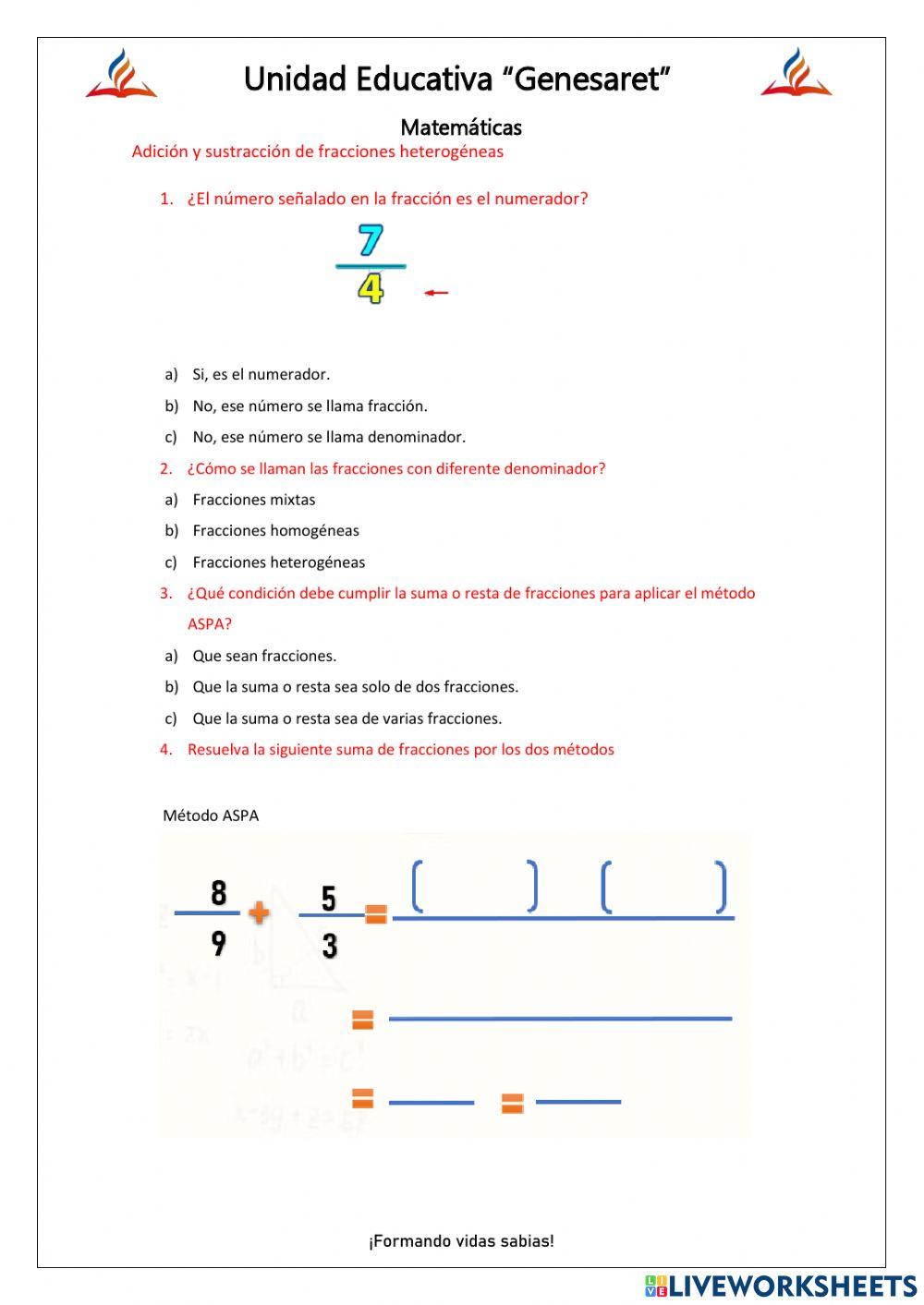 Fracciones Heterogéneas