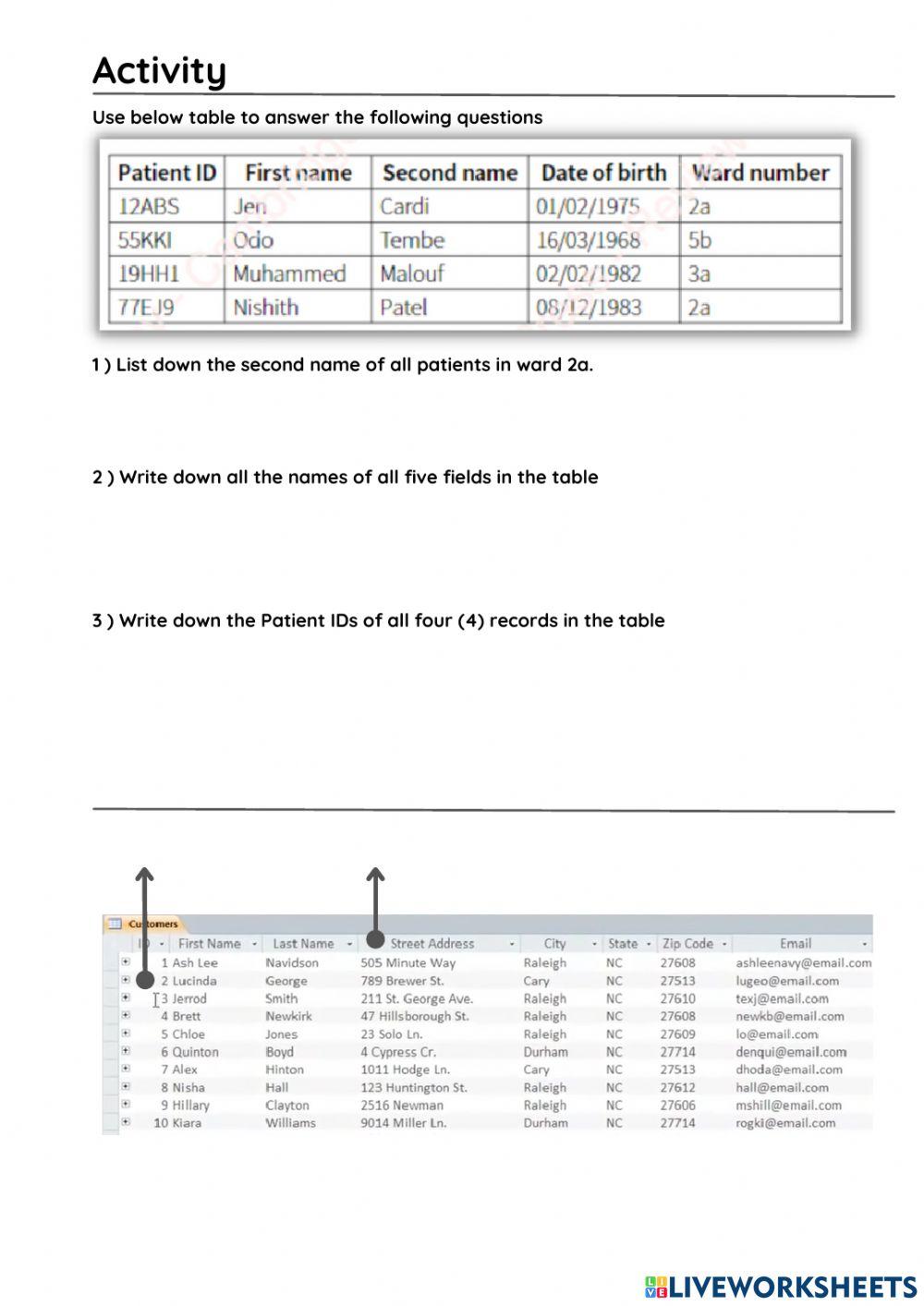 Exploring Databases: Introduction to database
