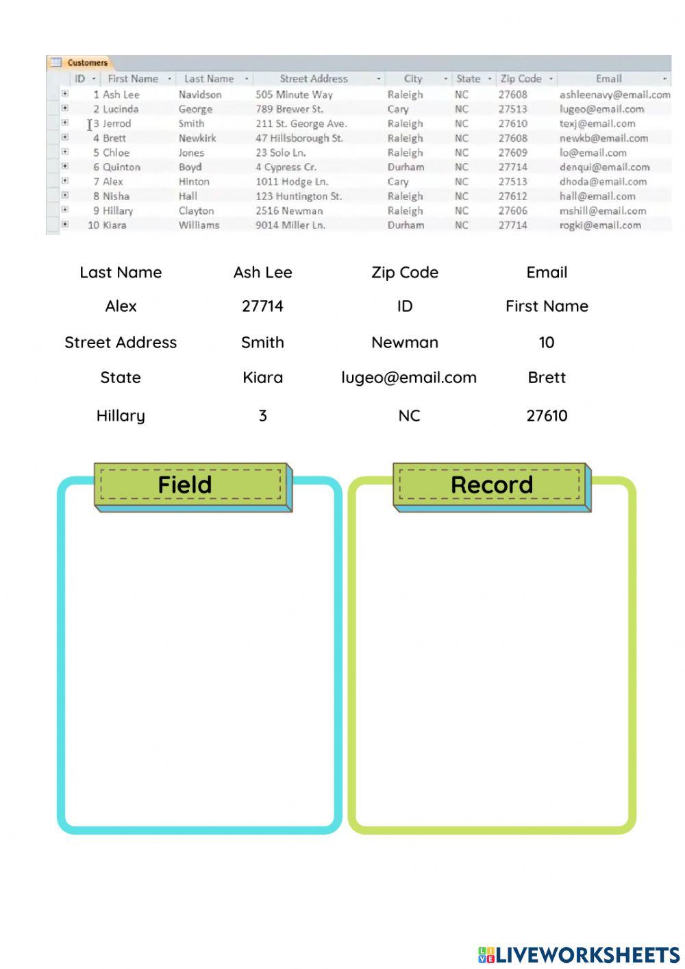 Exploring Databases: Introduction to database