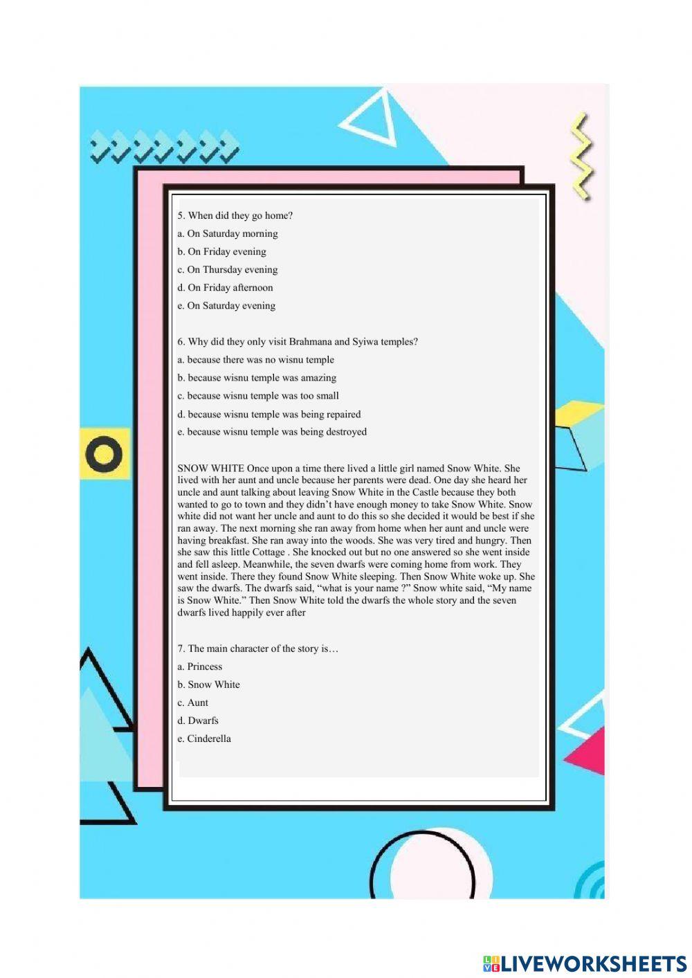 Narrative text and Recount text