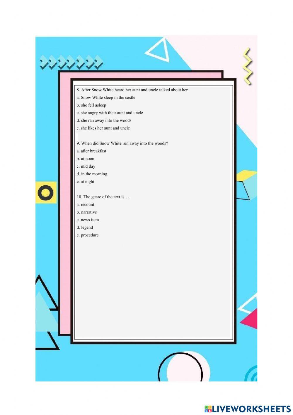 Narrative text and Recount text