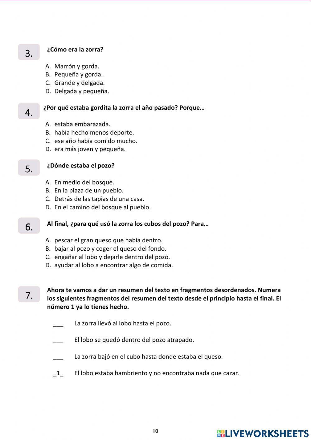 Comprensión oral: El lobo y el queso