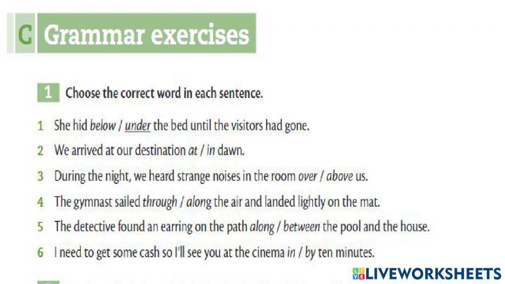 Practice Prepositions of Place