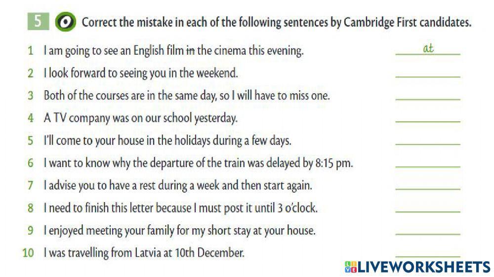 Practice Prepositions of Place