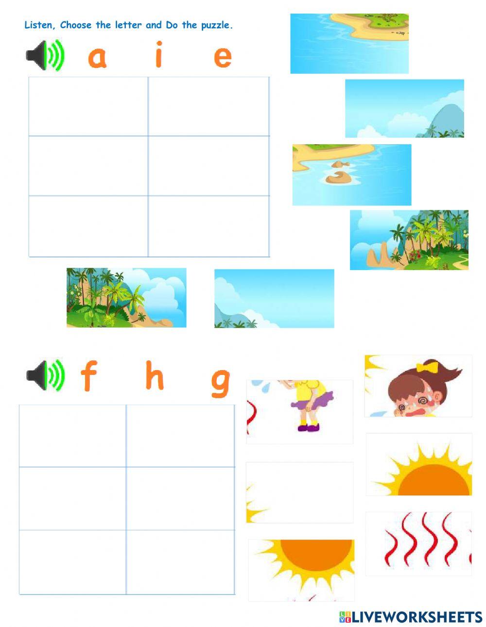 Listen and do the puzzle H I J