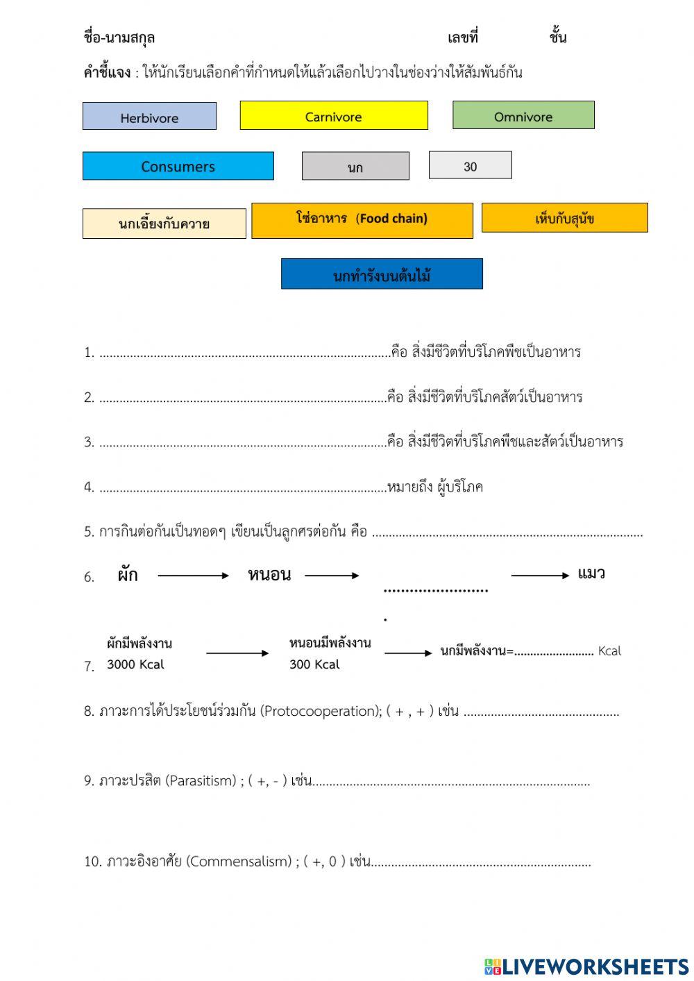 ความสัมพนธ์ในระบบนิเวศ