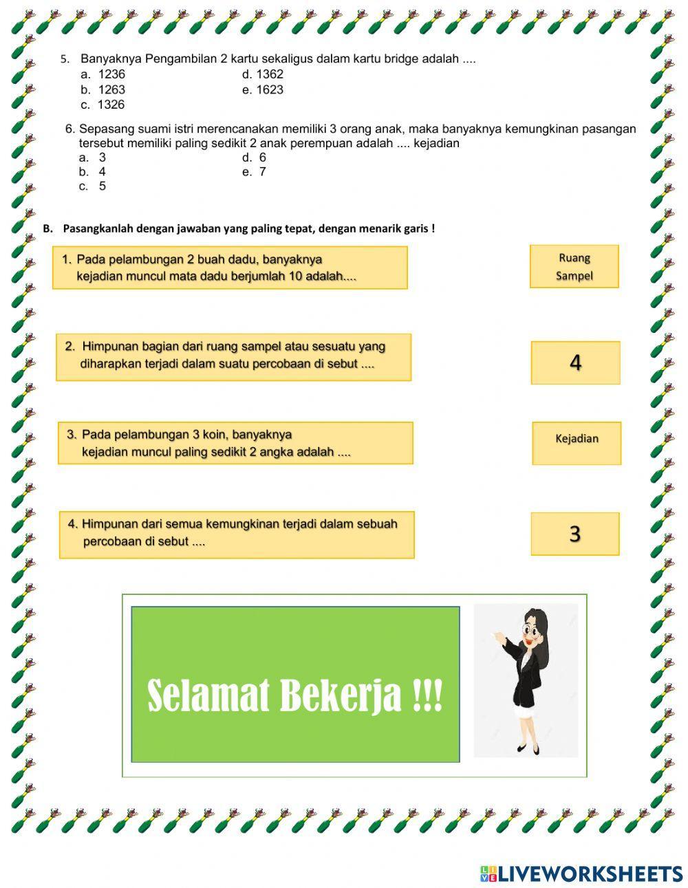 LKPD Percobaan, Ruang Sampel