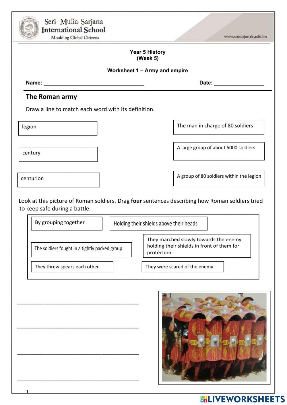 Year 5 History Worksheet1 Week 5--6