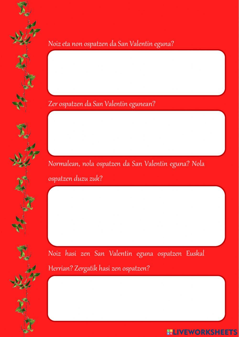 San Valentin eguna San Valentin eguna