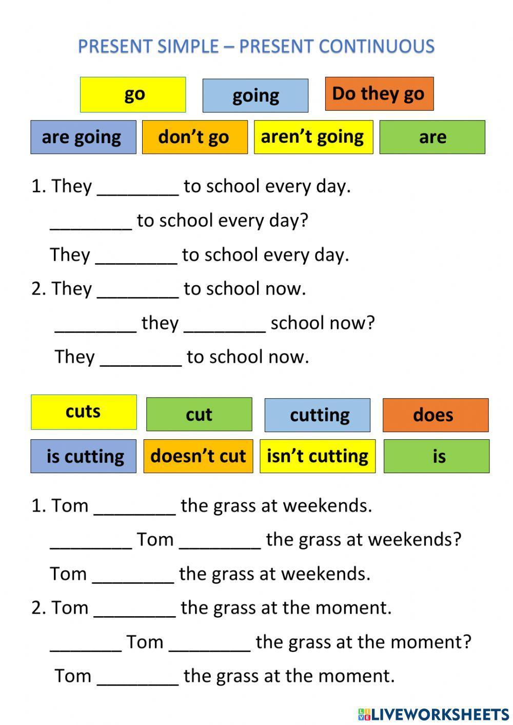 Present simple - present continuous