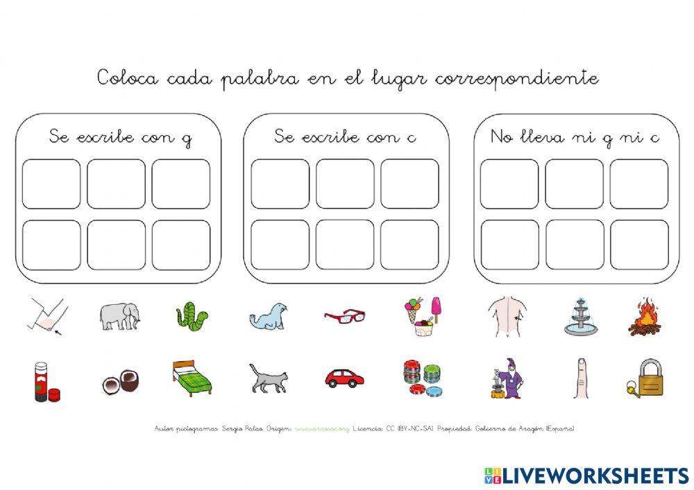 Discriminar palabras con -G- y -K-