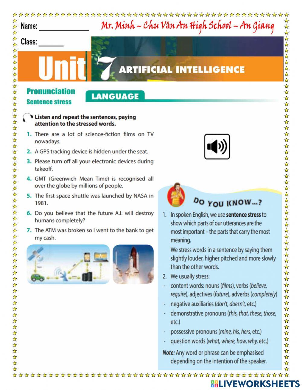 English 12 - Unit 7 - Getting Started and Language