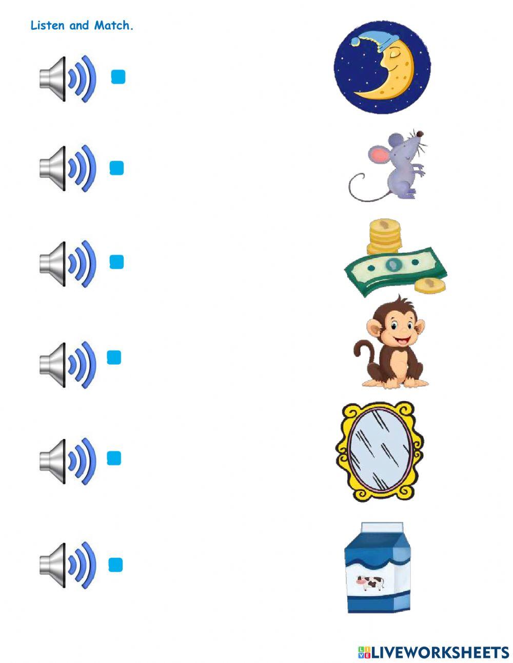 Listen and match Letter M