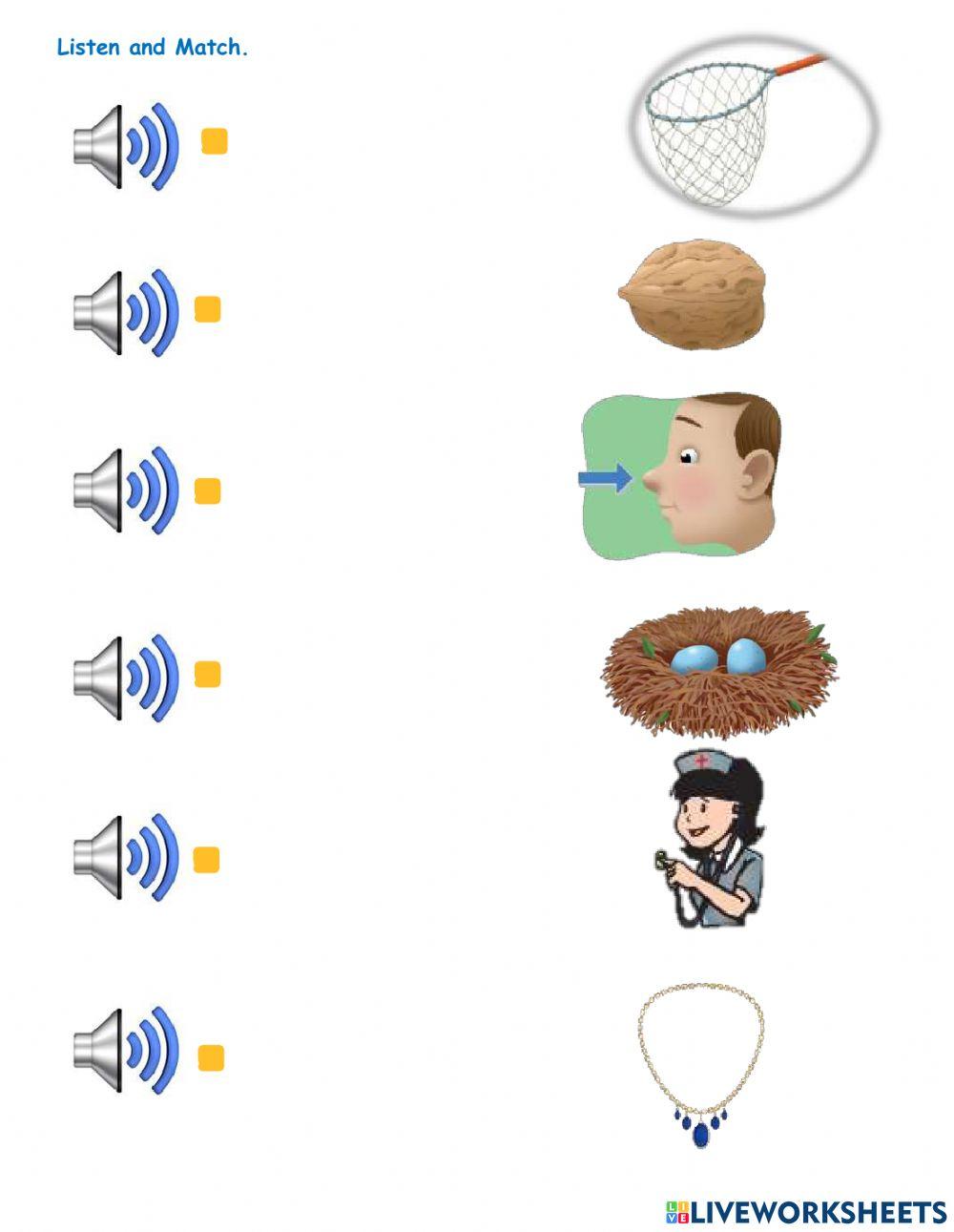 Listen and match Letter N