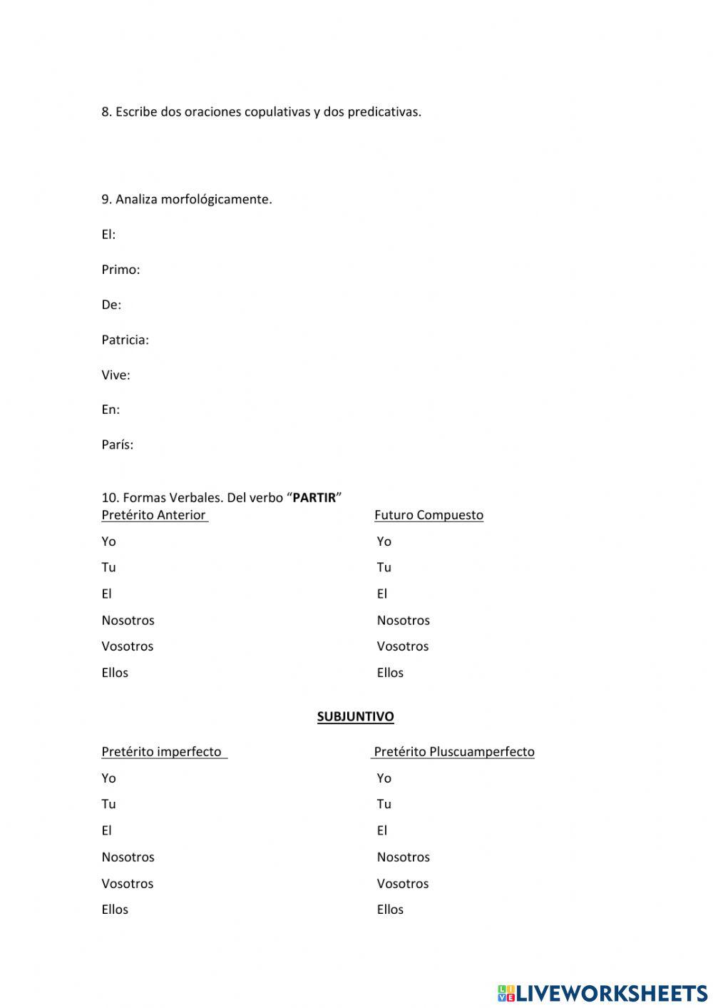 Repaso Lengua Tema 6