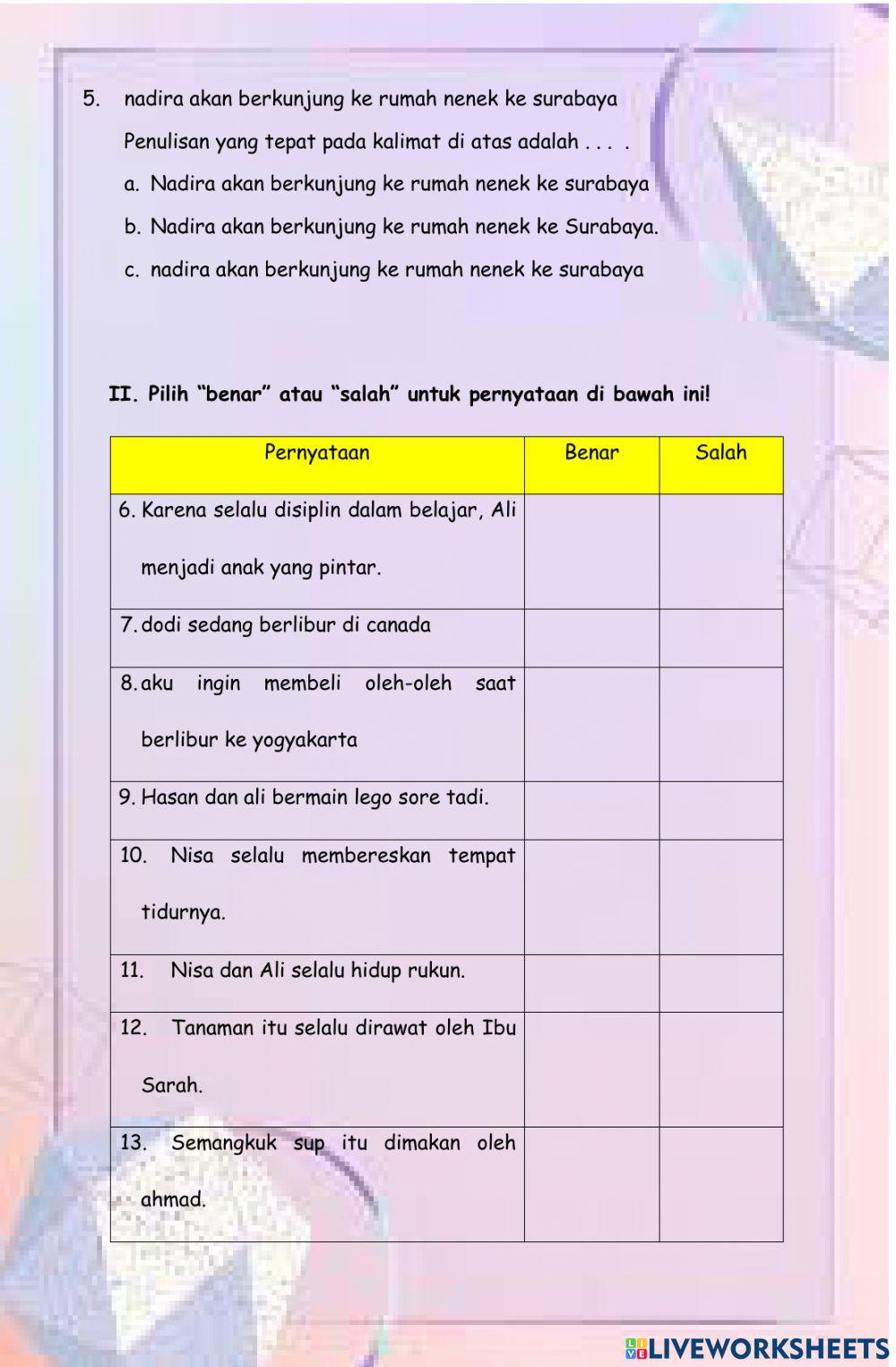LKS Tematik Huruf Kapital