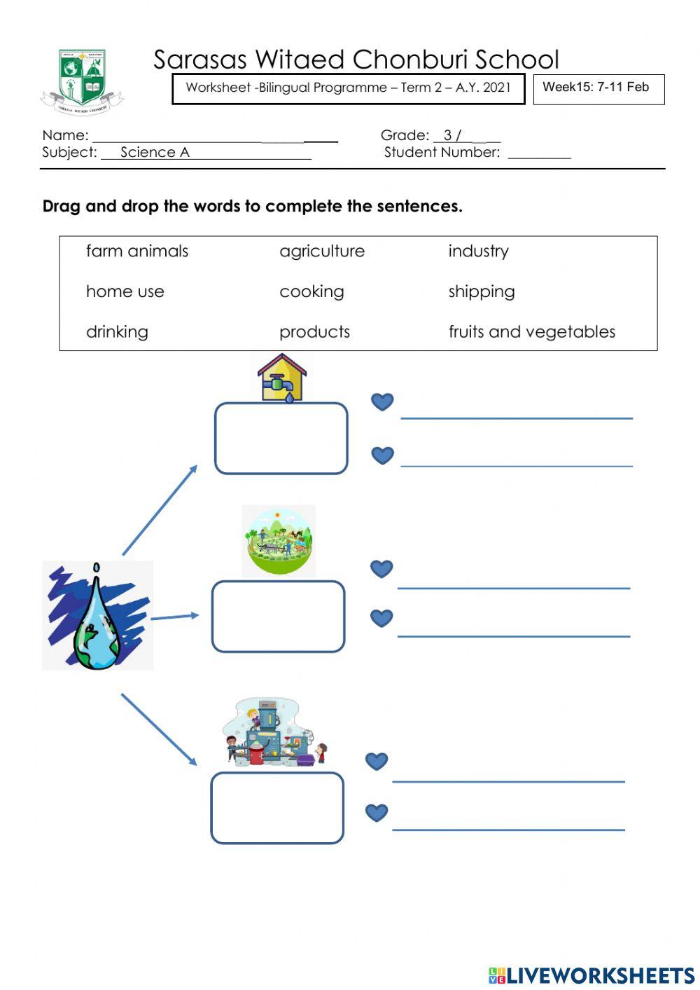 1850844 Uses Of Water DanicaViray LiveWorksheets 1850844-uses-of-water-danicaviray-liveworksheets