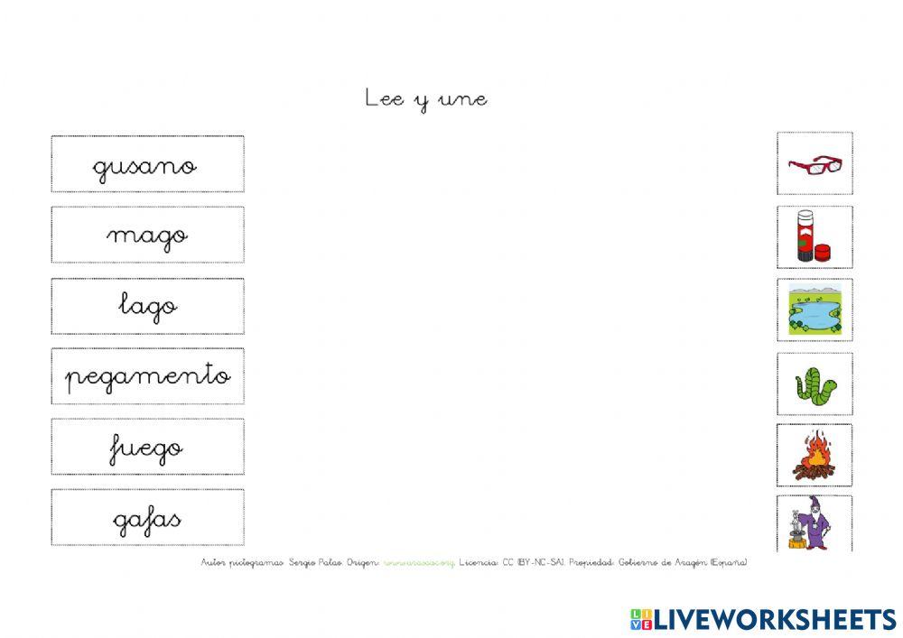 Palabras con ga go gu