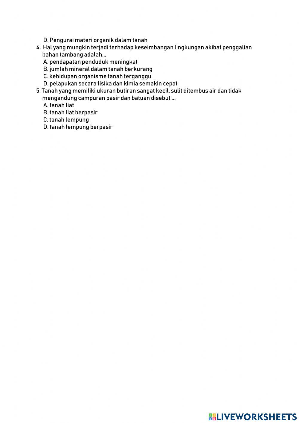 LKPD Tanah Dan Keberlangsungan Kehidupan