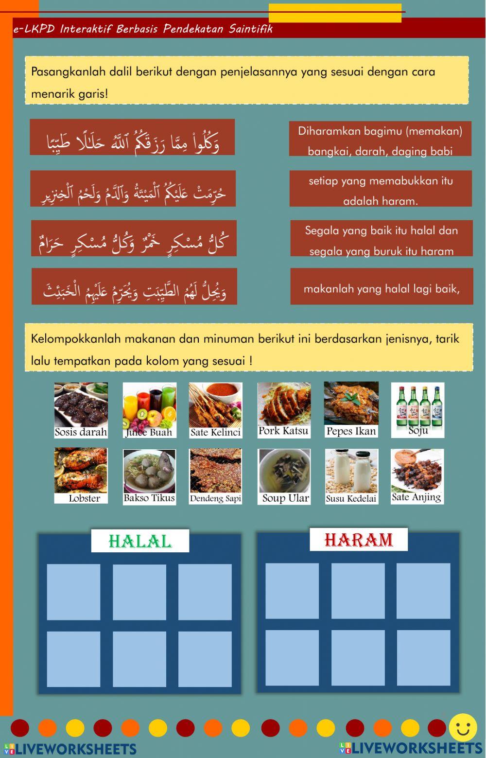 Worksheet Makanan Halal dan Haram