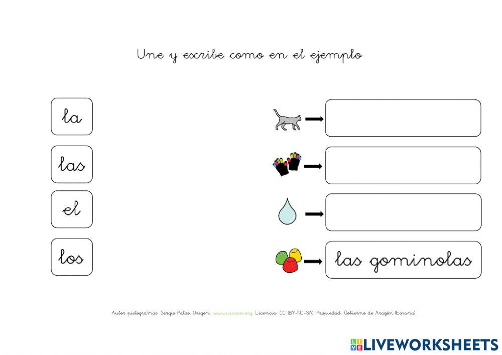 Palabras con g. Leer y unir