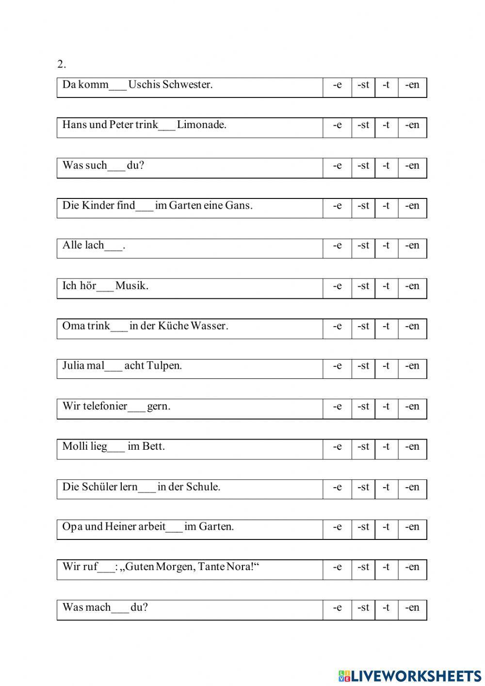 Personalpronomen ich, du er,sie,es, wir, ihr