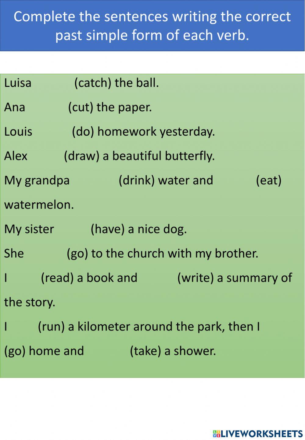 Regular and irregular verbs