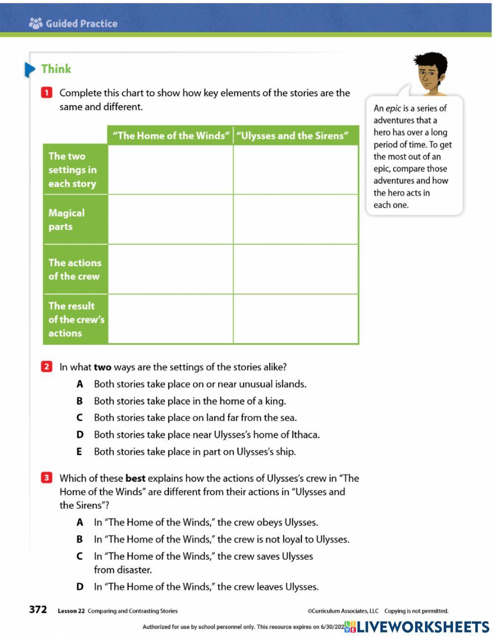 Compare & Contrast 2 Epics Part 1