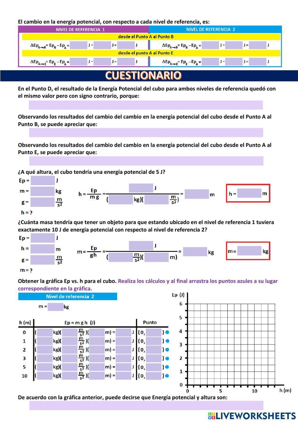 ENERGIA POTENCIAL con g constante